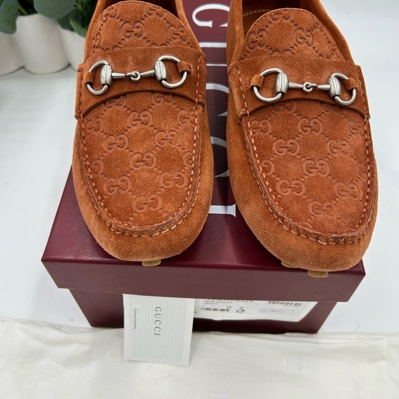 Men\'s Gucci horse bit suede GG loafers size 9 fits 10 US made in Italy main image 10